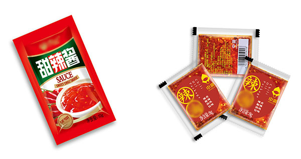小立式辣椒酱包装机厂家成品展示图